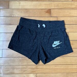 Nike Gym Vintage Shorts Womens Small Charcoal Grey Heather Just Do It Logo